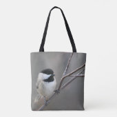 Schwarzes Chickadee-Foto Tasche (Rückseite)