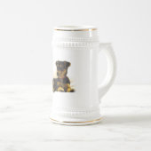 Schwarzes Chihuahua-Bier Stein Bierglas (VorderseiteRechts)