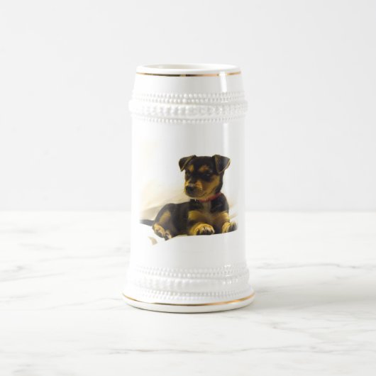Schwarzes Chihuahua-Bier Stein Bierglas (Mittel)