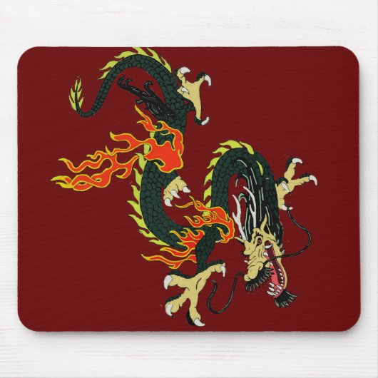 Schwarzes chinesisches Drachenmousepad Mousepad (Vorne)
