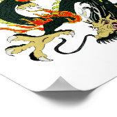 Schwarzes chinesisches Drachenposter Poster (Ecke)