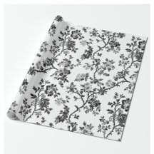 Schwarzes Chinoiserie-Blumen-Gartenparty-Geschenkp
