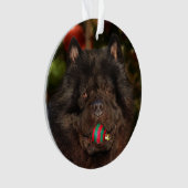 Schwarzes Chow-Chow Hundweihnachten Ornament (Vorderseite)
