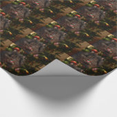 Schwarzes Chow-Chow Weihnachten Geschenkpapier (Ecke)