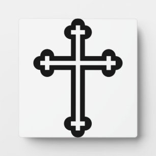 Schwarzes christliches Kreuz Fotoplatte