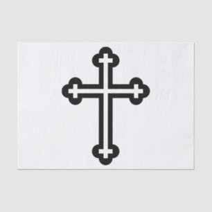Schwarzes christliches Kreuz Seidenpapier