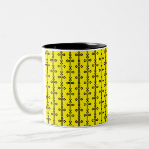 Schwarzes christliches Kreuz Zweifarbige Tasse