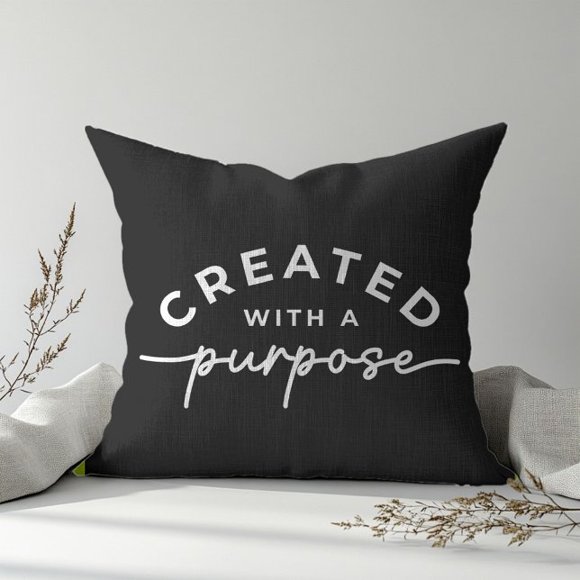 Schwarzes Christliches Zitatpfeil Kissen (Von Creator hochgeladen)