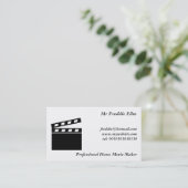 Schwarzes Clapperboard Visitenkarte (Stehend Vorderseite)