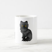 Schwarzes Coat Persian Cat Cartoon Illustration Kaffeetasse (Mittel)