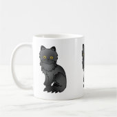 Schwarzes Coat Persian Cat Cartoon Illustration Kaffeetasse (Links)