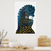 Schwarzes Cockatoo-Gemälde Poster (Küche)