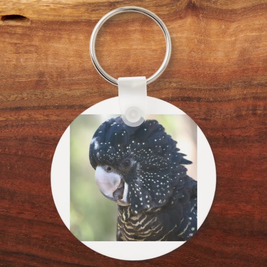 Schwarzes Cockatoo Schlüsselanhänger (Vorderseite)
