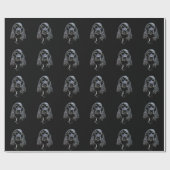 Schwarzes cocker spaniel geschenkpapier (Flach)