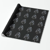 Schwarzes cocker spaniel geschenkpapier (Ungerollt)