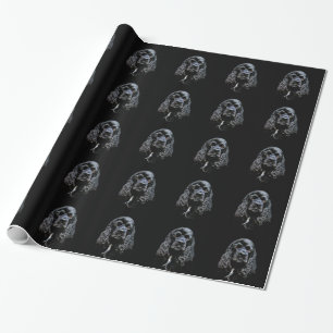 Schwarzes cocker spaniel geschenkpapier