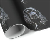 Schwarzes cocker spaniel geschenkpapier (Rolleneckpunkt)