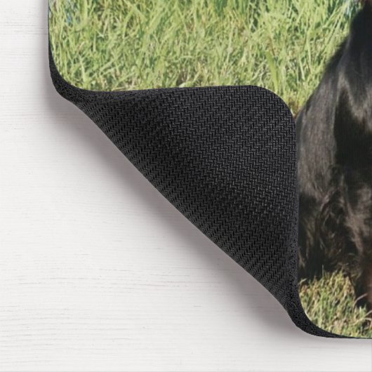 Schwarzes Cocker spaniel-Hündchen Mousepad (Ecke)