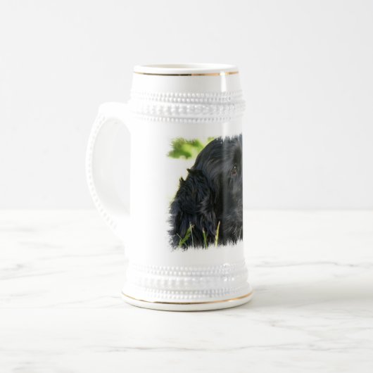 Schwarzes Cocker spaniel-Hundebier Stein Bierglas (Vorderseite Links)