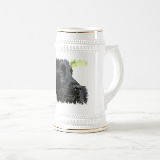 Schwarzes Cocker spaniel-Hundebier Stein Bierglas (VorderseiteRechts)