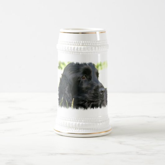 Schwarzes Cocker spaniel-Hundebier Stein Bierglas (Mittel)
