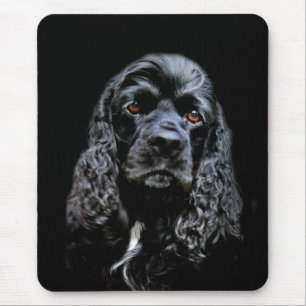 Schwarzes Cocker spaniel Mousepad