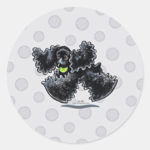 Schwarzes Cocker spaniel-Spiel Runder Aufkleber