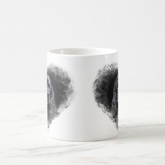 Schwarzes cocker spaniel stellen gegenüber kaffeetasse (Mittel)