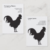 Schwarzes Cockerel - Schwarz auf Weiß Visitenkarte (Vorne/Hinten)