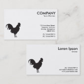 Schwarzes Cockerel Symbol - Weiß Visitenkarte (Vorne/Hinten)