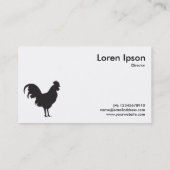 Schwarzes Cockerel Symbol - Weiß Visitenkarte (Rückseite)