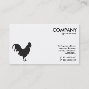 Schwarzes Cockerel Symbol - Weiß Visitenkarte
