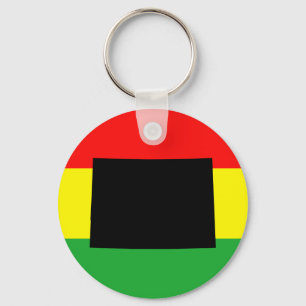 Schwarzes Colorado in Rasta-Farben Schlüsselanhänger