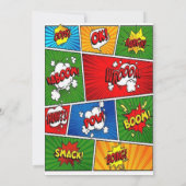 Schwarzes Comic Bucht Geburtstagsparty Einladung (Rückseite)