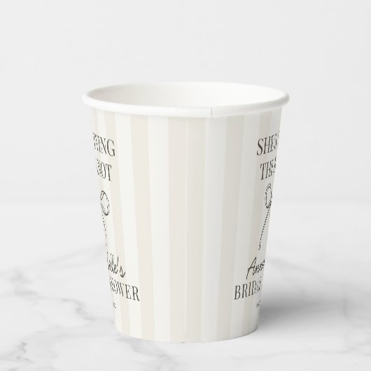 Schwarzes Coquette Bow Beige Knot Brautparty Dekor Pappbecher (Rechts)