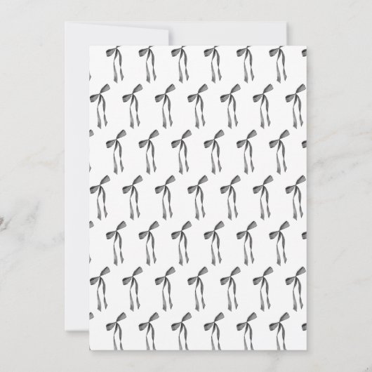 Schwarzes Coquette-Brautparty Einladung (Rückseite)