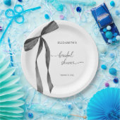 Schwarzes Coquette-Brautparty Pappteller (Party)