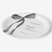 Schwarzes Coquette-Brautparty Pappteller (Schrägansicht)