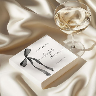 Schwarzes Coquette-Brautparty Serviette