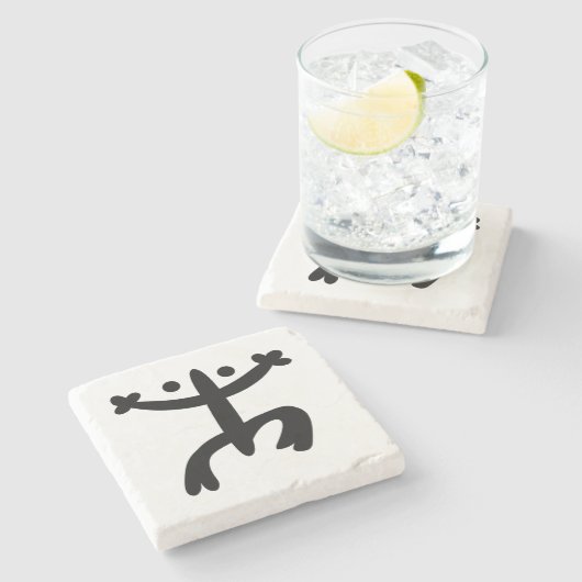 Schwarzes Coqui Steinuntersetzer (Seitenansicht)