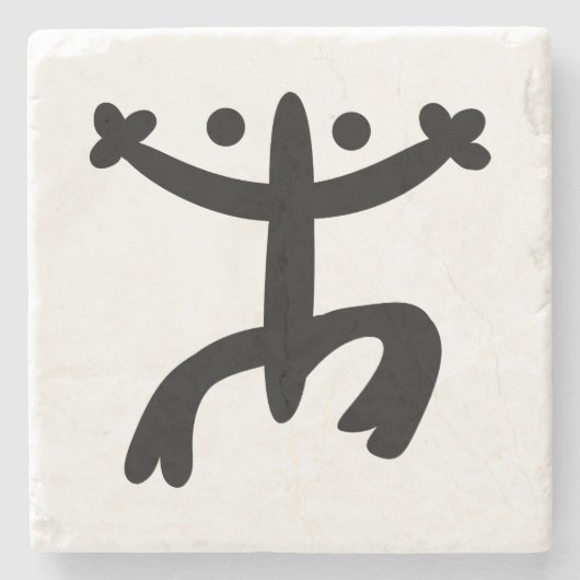 Schwarzes Coqui Steinuntersetzer (Vorderseite)