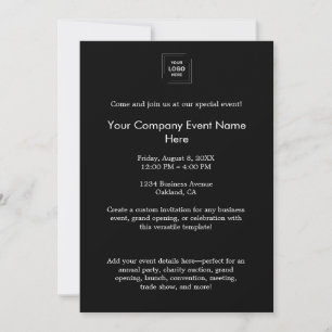 Schwarzes Corporate-Event-Branding-Design Einladung
