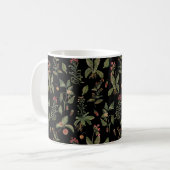 Schwarzes Cottagecore-Kräuter  Kaffeetasse (Vorderseite Links)