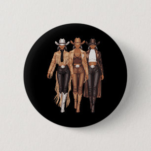 Schwarzes Cowgirl Western Tee Rodeo Land Frauen Ju Button