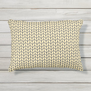 SCHWARZES CREAM GESTRICKTES Outdoor-Kissen Kissen Für Draußen