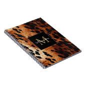 Schwarzes Creme Braunes Goldmonogramm Notizblock (Rechte Seite)