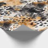 Schwarzes Creme Leopard Tier Floral Brautparty Geschenkpapier (Ecke)