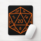 Schwarzes D20 u. Orange Mousepad (Mit Mouse)