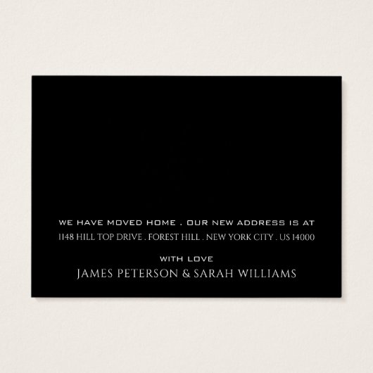 Schwarzes Dachgeschoss, Adresskartenwechsel (Rückseite)