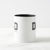 Schwarzes "DAD" Geburtstags-Vatertagsgeschenk Tasse (Zentrum)